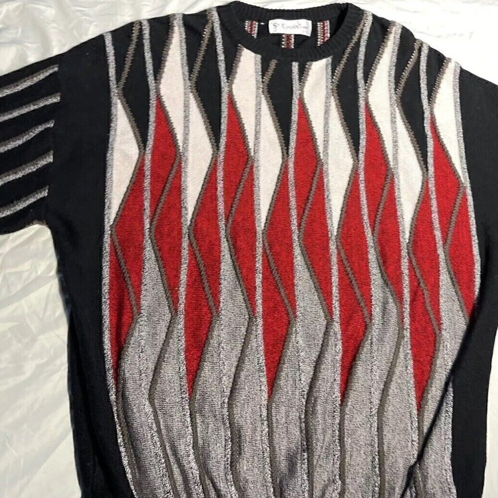 Vintage St.Croix Knits Textured Sweater Men's Size XL Silk Cotton Blend Neutral